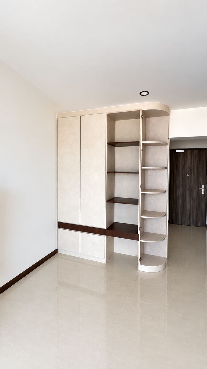 Curved Display and Storage Wall
